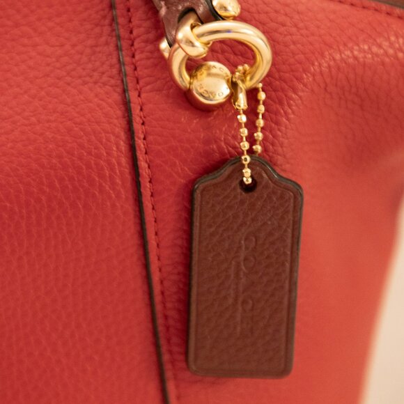 Coach Kacey Satchel – Red with Brown Trim – LIKE NEW - Picture 2 of 15